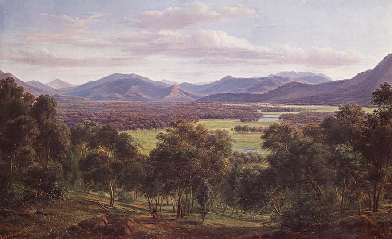 Eugene Guerard Spring in the valley of Mitta Mitta,with the Bogong Ranges in the distance Sweden oil painting art